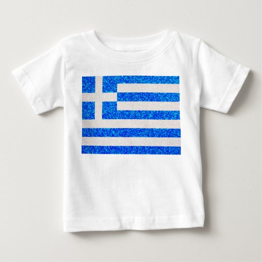 Glitter Griekenland vlag baby shirt (Voorkant)