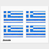 Glitter Griekenland vlag rechthoek stickers (Vel)