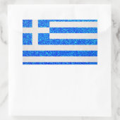 Glitter Griekenland vlag rechthoek stickers (Tas)