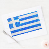 Glitter Griekenland vlag rechthoek stickers (Envelop)
