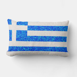 Glitter Griekenland vlag rechthoek werpen kussen