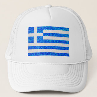 Glitter Griekenland vlag trucker hoed Pet