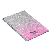 Glitter (grijs en roze) notitieboek (Rechterzijde)