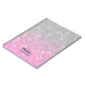 Glitter (grijs en roze) notitieboek (Linkerzijde)