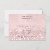 Glitter Grijs Roze Diamant Kristallen Bruidsjurk Kaart (Achterkant)