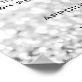 Glitter Grijs Zilver Make-up Ogen Wimpers Prijslij Poster (Hoek)