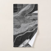 Glitter: grijs zwarte witte marmer Agate Silver Bad Handdoek (Handdoek)