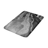 Glitter: grijs zwarte witte marmer Agate Silver Badmat (Gekanteld)
