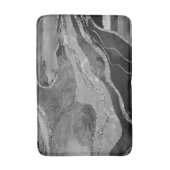 Glitter: grijs zwarte witte marmer Agate Silver Badmat (Voorkant Verticaal)