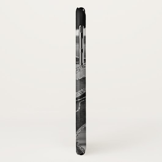 Glitter: grijs zwarte witte marmer Agate Silver Case-Mate iPhone Case (Achterkant/links)