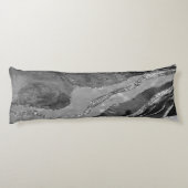 Glitter: grijs zwarte witte marmer Agate Silver Lichaamskussen (Achterkant)