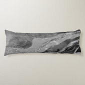 Glitter: grijs zwarte witte marmer Agate Silver Lichaamskussen (Voorkant)