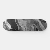 Glitter: grijs zwarte witte marmer Agate Silver Persoonlijk Skateboard (Horizontaal)