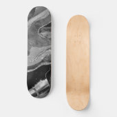 Glitter: grijs zwarte witte marmer Agate Silver Persoonlijk Skateboard (Voorkant)