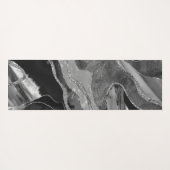 Glitter: grijs zwarte witte marmer Agate Silver Yogamat (Achterkant (horizontaal))