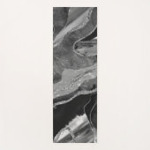 Glitter: grijs zwarte witte marmer Agate Silver Yogamat (Voorkant)