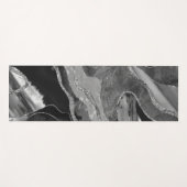 Glitter: grijs zwarte witte marmer Agate Silver Yogamat (Voorkant (horizontaal))