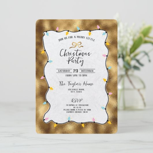 Glitter grillige hand getrokken boog kerstfeest kaart (Staand voorkant)