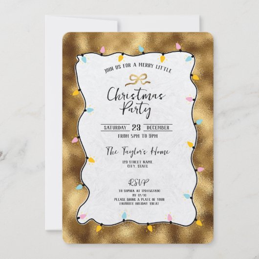 Glitter grillige hand getrokken boog kerstfeest kaart (Voorkant)