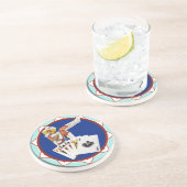 Glitter Gultch Sally Poker Chip Zandsteen Onderzetter (Zijkant)