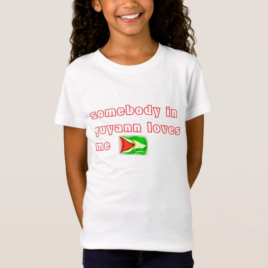 Glitter-Guyana-Flag, iemand in guyann houdt van me T-shirt (Voorkant)