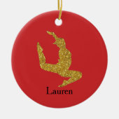 Glitter Gymnast Red Ornament (Voorkant)