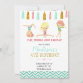 Glitter Gymnastic Invitation Kaart (Voorkant)