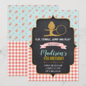 Glitter Gymnastic Invite Kaart (Voorkant / Achterkant)