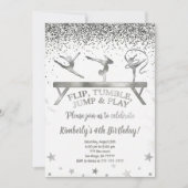 Glitter Gymnastic Kids Birthday Invitation Kaart (Voorkant)