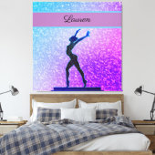 Glitter Gymnastics Beam Blue en Paars Canvas Afdruk (Insitu (Slaapkamer))