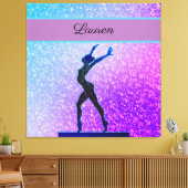 Glitter Gymnastics Beam Blue en Paars Canvas Afdruk (Insitu (Woonkamer))