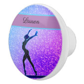 Glitter Gymnastics Beam Blue en Paars Keramische Knop (Rechts)