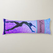 Glitter Gymnastics Beam Blue en Paars Lichaamskussen (Voorkant)