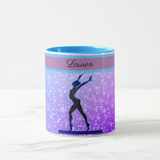 Glitter Gymnastics Beam Blue en Paars Mok (Midden)