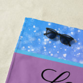 Glitter Gymnastics Beam Blue en Paars Strandlaken (In situ)