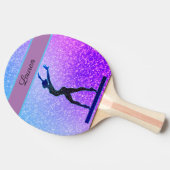 Glitter Gymnastics Beam Blue en Paars Tafeltennisbatje (Zijkant)