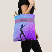 Glitter Gymnastics Beam Blue en Paars Tote Bag (Dichtbij)