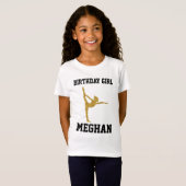 Glitter Gymnastics Birthday Girl T-shirt (Voorkant volledig)