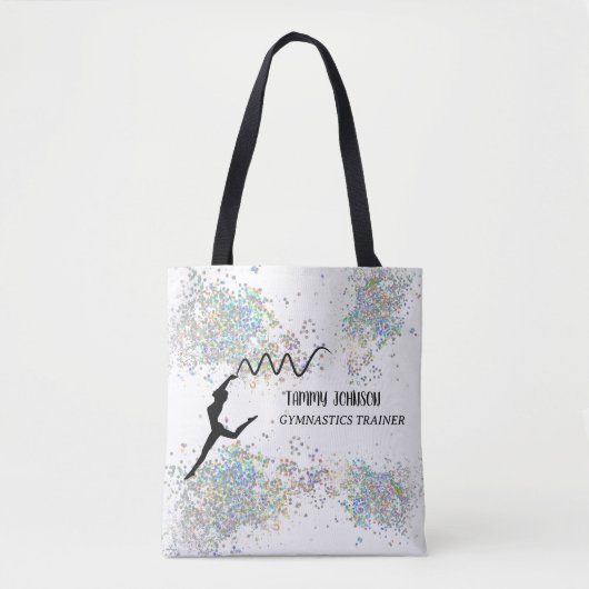 Glitter Gymnastics White Canvas tas (Voorkant)