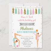 Glitter gymnastiekdansfeest kaart (Voorkant)