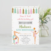 Glitter gymnastiekdansfeest kaart (Staand voorkant)