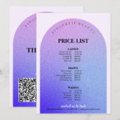 Glitter Haarstylist Nail Beauty Salon prijslijst (Voorkant / Achterkant)