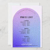 Glitter Haarstylist Nail Beauty Salon prijslijst (Voorkant)