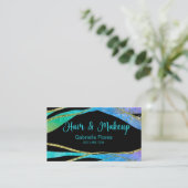 Glitter Hair Makeup Black Background Beauty Salon Visitekaartje (Staand voorkant)