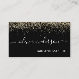 Glitter Hair Makeup Salon Gold en Black Visitekaartje