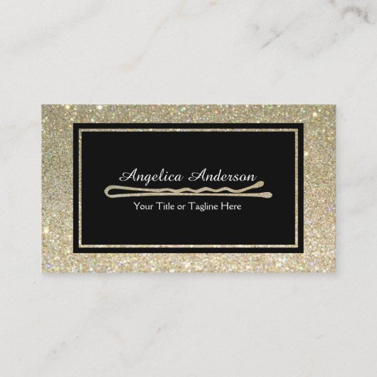 Glitter Hair Stylist Bobby Pin Visitekaartje (Voorkant)