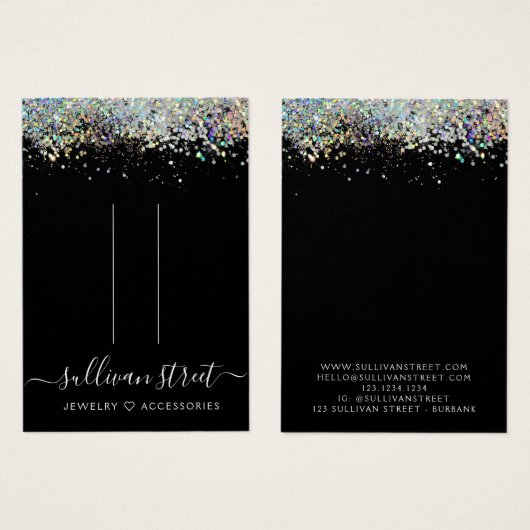 Glitter HairClip Jewelry Display Kaart holografisc (Voorkant /achterkant)