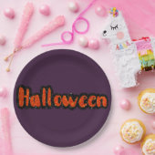 Glitter Halloween Papieren Bordje (Feest)