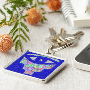 Glitter hamsa floral sleutelhanger