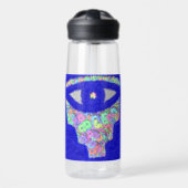 Glitter hamsa mooie bloem waterfles (Voorkant)